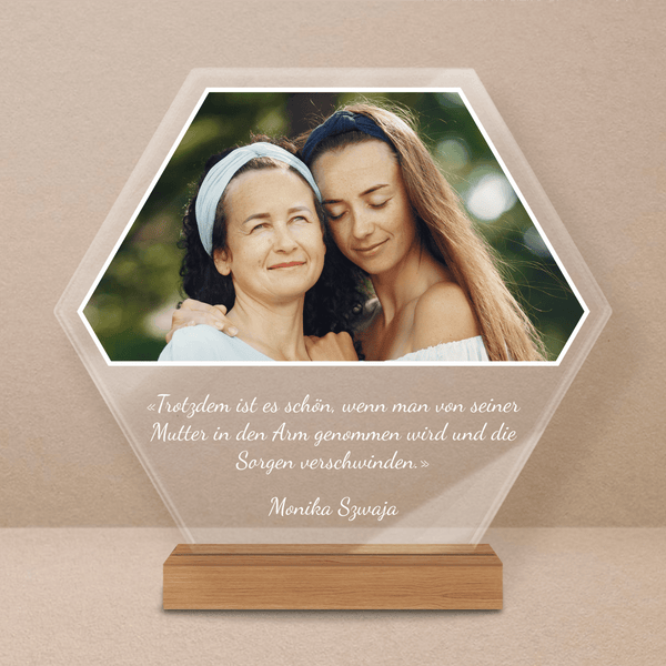 Foto + Text für die Mutter - Druck auf Glas, personalisiertes Geschenk für Mama - Adamell.de