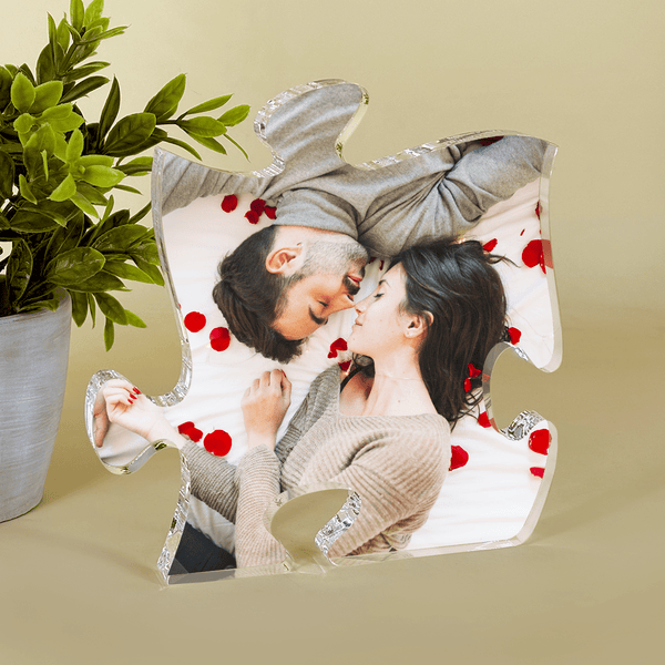 Foto verliebten Paares - Druck auf Glas - das Puzzle, personalisiertes Geschenk für Paar - Adamell.de