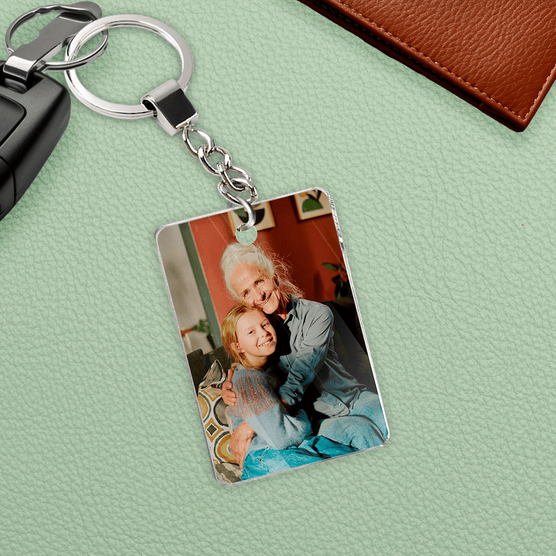 Foto von Enkelin und Oma - Schlüsselanhänger, personalisiertes Geschenk für Oma - Adamell.de