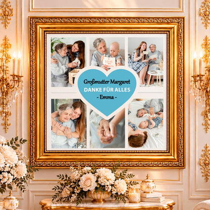 Fotocollage auf Leinwand Für die Großmutter — Geschenke für Oma