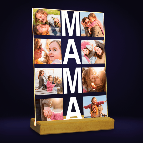 Fotocollage Mama - Druck auf Glas, personalisiertes Geschenk für Mutter - Adamell.de