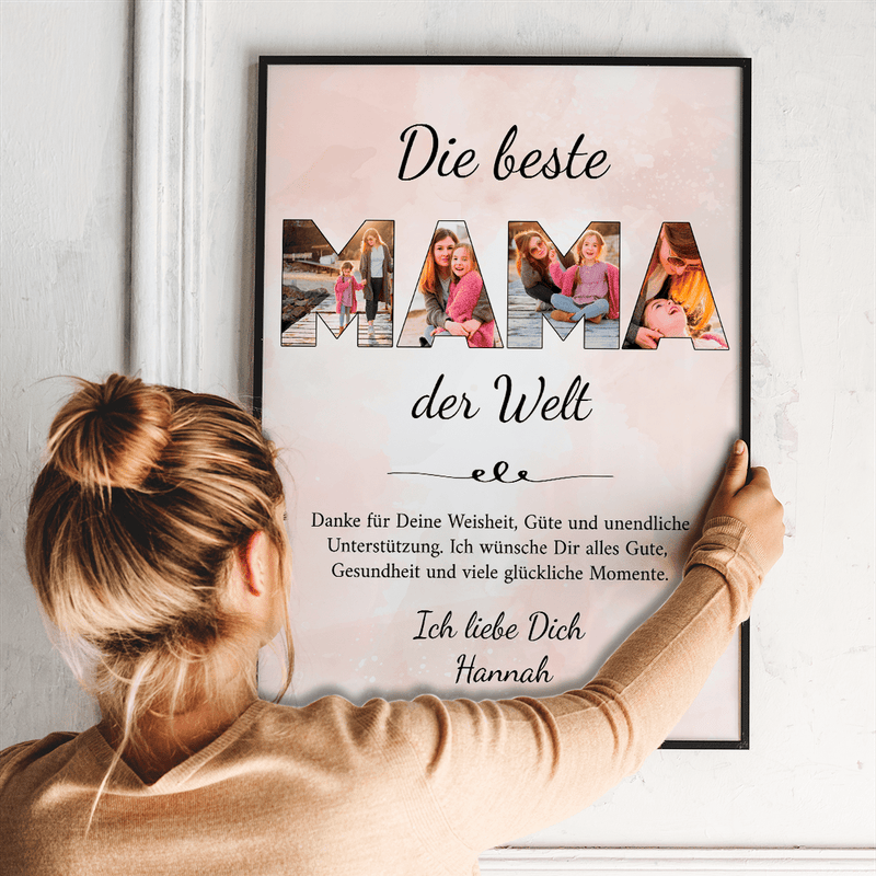 Fotocollage MAMA + Text - Poster, personalisiertes Geschenk für Mama - Adamell.de