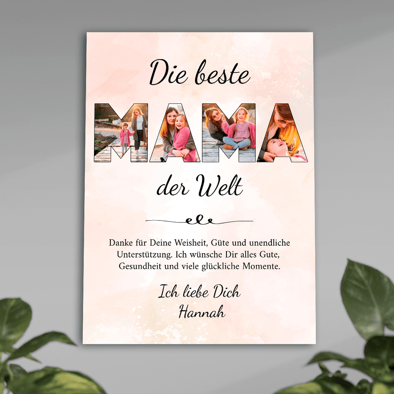 Fotocollage MAMA + Text - Poster, personalisiertes Geschenk für Mama - Adamell.de