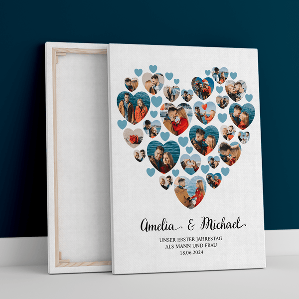 Fotos des glücklichen Paares - Druck auf Leinwand, personalisiertes Geschenk für Paare - Adamell.de