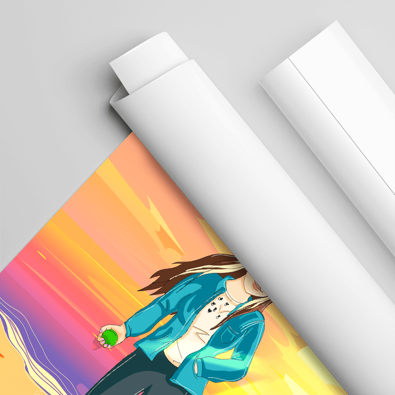 Frau am Strand Illustration - Poster, personalisiertes Geschenk für Frau - Adamell.de