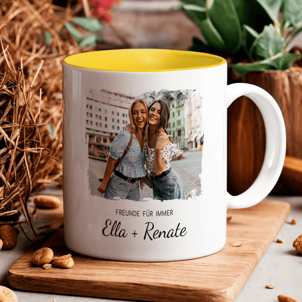 Freunde für immer - 1x Bedruckte Tasse, personalisiertes Geschenk für Freundin - Adamell.de