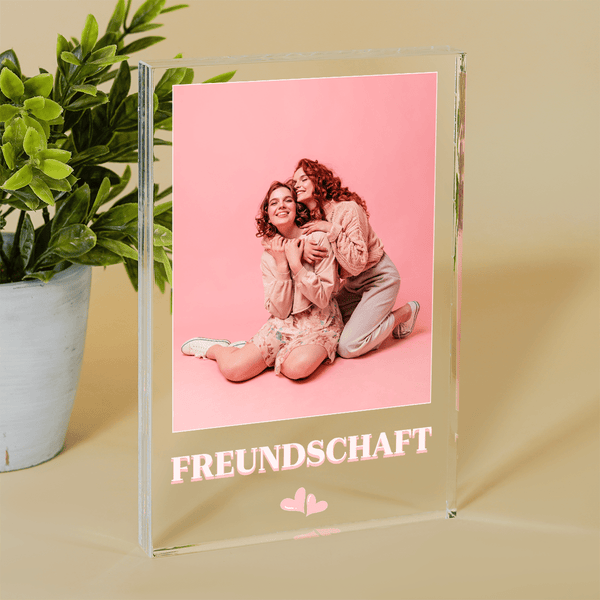 Freundschaft Foto - Druck auf Glas, personalisiertes Geschenk für Freundin - Adamell.de