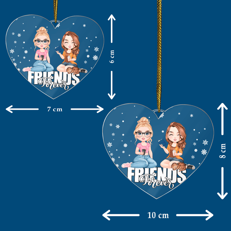 Friends Clipart - Christbaumkugel, personalisiertes Geschenk für Freundin - Adamell.de