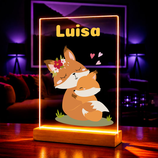 Fuchs mit der Aufschrift – Foto auf Acrylglas für das Kind