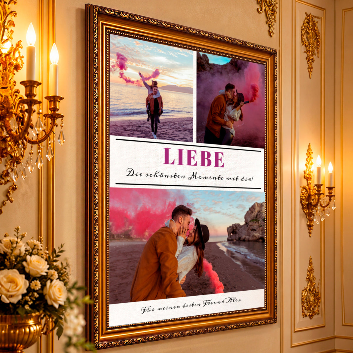 Fotocollage auf Leinwand Die schönsten Momente mit dir — Geschenk für Freund