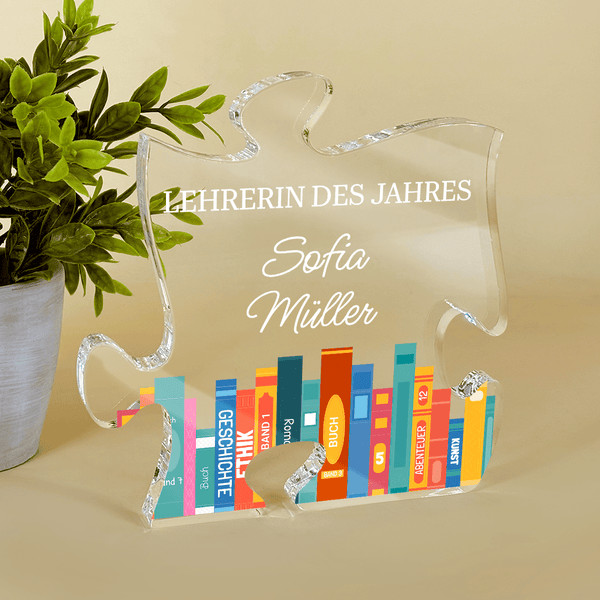 Für den Lehrer des Jahres - Druck auf Glas - das Puzzle, personalisiertes Geschenk für Lehrer - Adamell.de