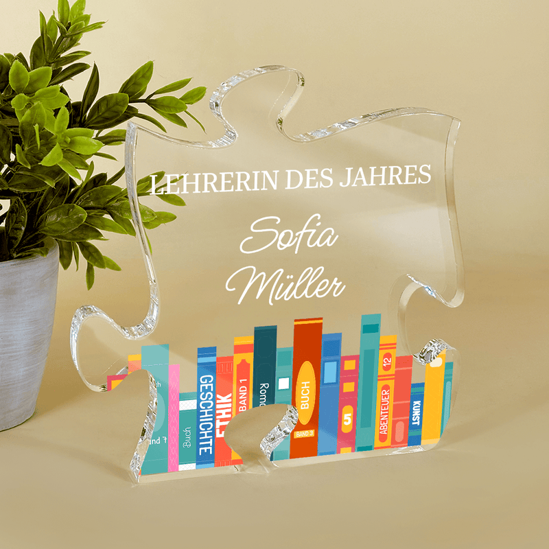 Für den Lehrer des Jahres - Druck auf Glas - das Puzzle, personalisiertes Geschenk für Lehrer - Adamell.de