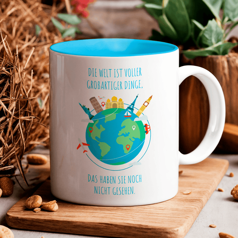 Für den Reisenden - 1x Bedruckte Tasse, personalisiertes Geschenk - Adamell.de