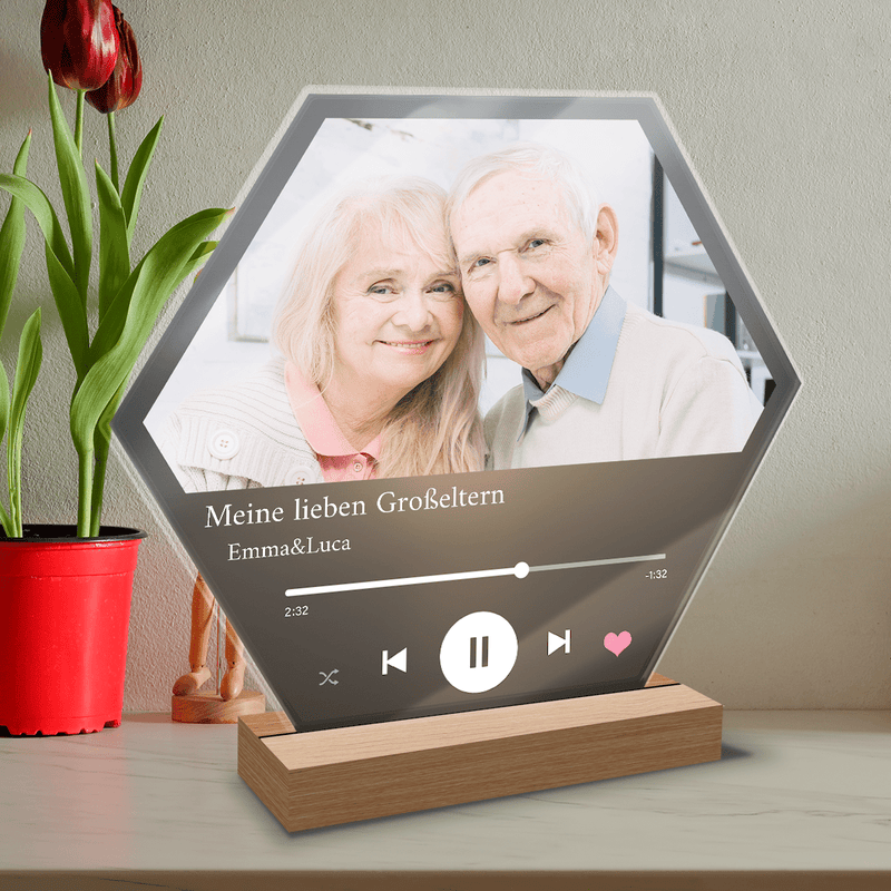 Für die allerliebsten Großeltern - Druck auf Glas, personalisiertes Geschenk für Großeltern - Adamell.de