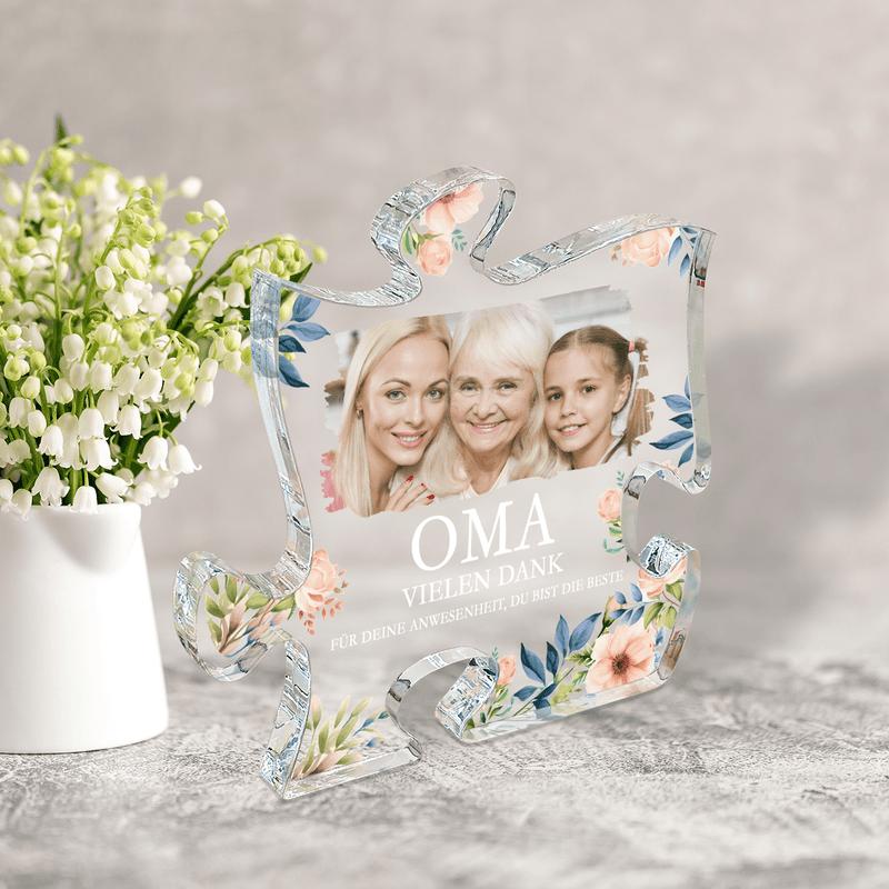 Für eine besondere Oma - Druck auf Glas - das Puzzle, personalisiertes Geschenk für Oma - Adamell.de