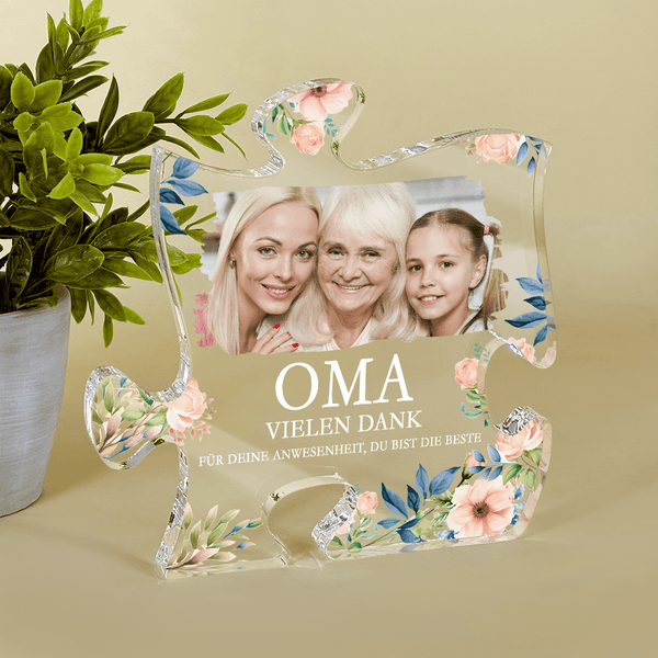 Für eine besondere Oma - Druck auf Glas - das Puzzle, personalisiertes Geschenk für Oma - Adamell.de