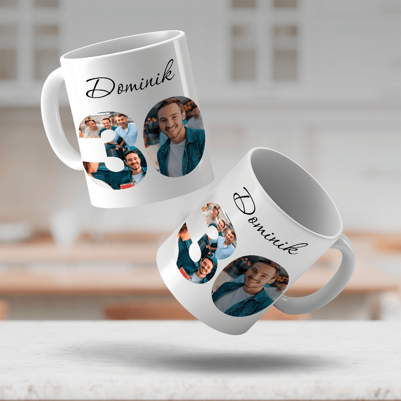 Für seinen 30. Geburtstag - 1x bedruckte Tasse, personalisiertes Geschenk für Mann - Adamell.de