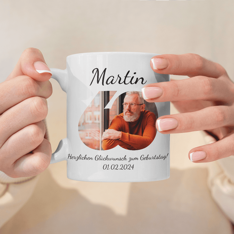 Für seinen 60. Geburtstag - 1x bedruckte Tasse, personalisiertes Geschenk für Mann - Adamell.de