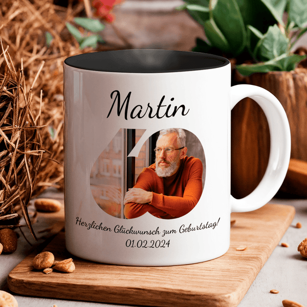 Für seinen 60. Geburtstag - 1x bedruckte Tasse, personalisiertes Geschenk für Mann - Adamell.de