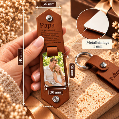 Geschenk für Papa Klappbarer Foto-Schlüsselanhänger Definition Held