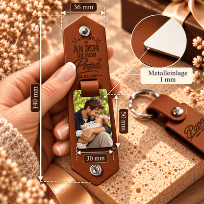 Personalisierter Foto-Schlüsselanhänger für Papa
