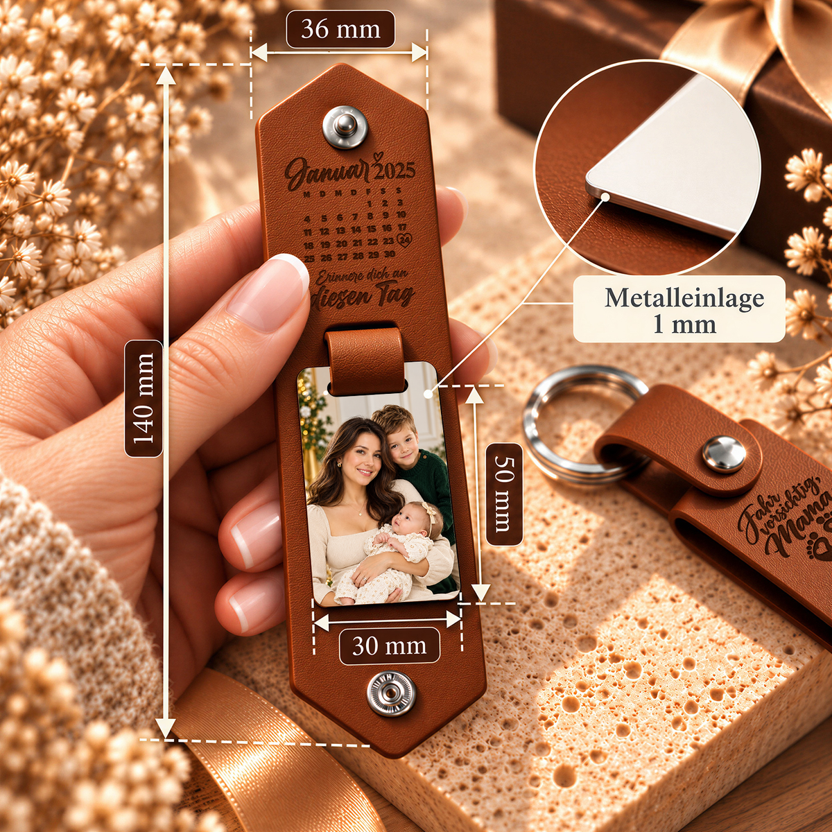 Geschenk für Mama Klappbarer Foto-Schlüsselanhänger Kalender der Erinnerungen