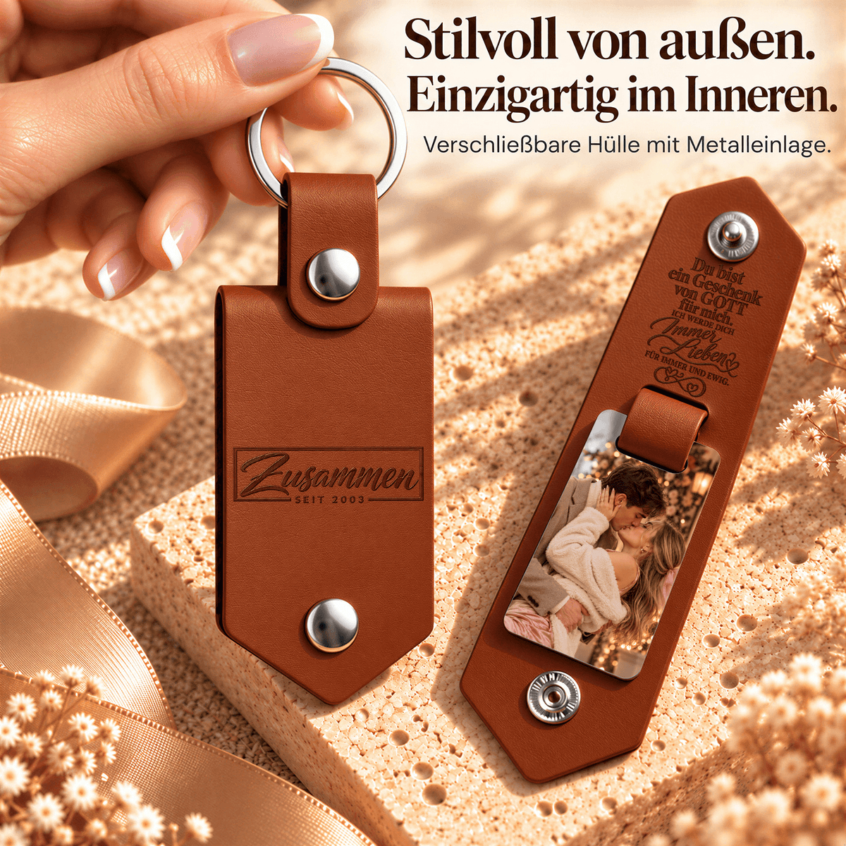 Geschenk für Paare Klappbarer Foto-Schlüsselanhänger Liebesgeständnis