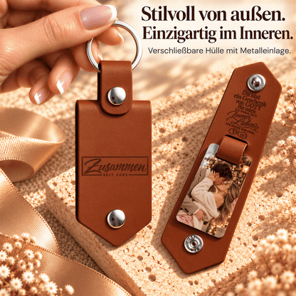 Geschenk für Paare Klappbarer Foto-Schlüsselanhänger Liebesgeständnis