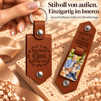 Geschenk für Opa Klappbarer Foto-Schlüsselanhänger Vorsichtig Fahren