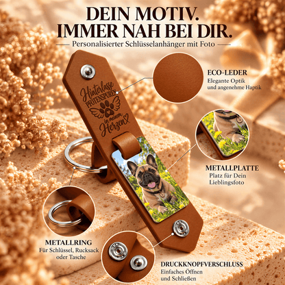 Geschenk für Hundeliebhaber Klappbarer Foto-Schlüsselanhänger Pfotenabdrücke