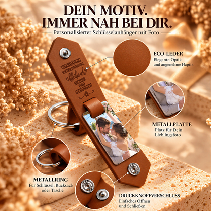 Geschenk für Paare Klappbarer Foto-Schlüsselanhänger Kommt Immer Zurück