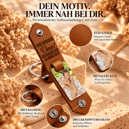 Geschenk für Oma Klappbarer Foto-Schlüsselanhänger Vorsichtig Fahren