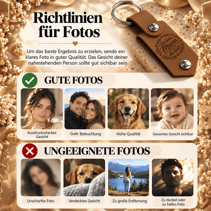 Geschenk für Mama Klappbarer Foto-Schlüsselanhänger Bis zum Mond und Zurück