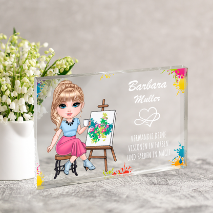 Verwandeln Sie Farben in Magie Clipart - Druck auf Glas, personalisiertes Geschenk für Frau