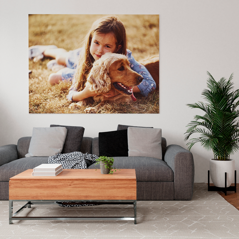 Fotoporträt mit Hund - Druck auf Leinwand, personalisiertes Geschenk