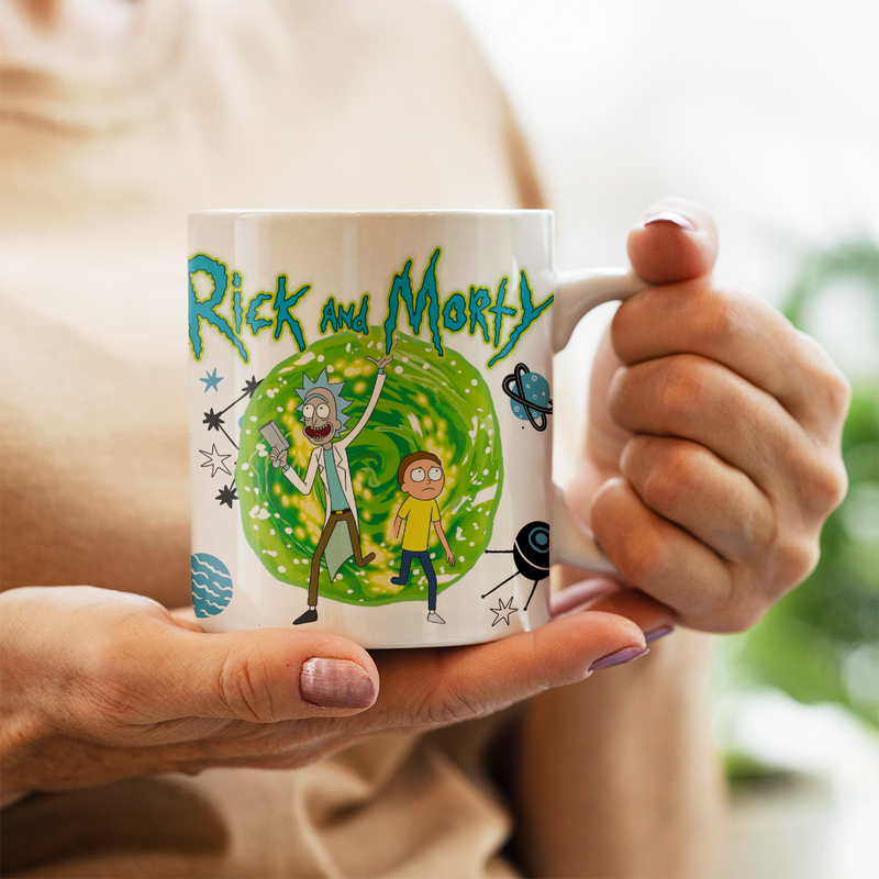 Rick und Morty-Grafiken - 1x Bedruckte Tasse, Geschenk für Kind