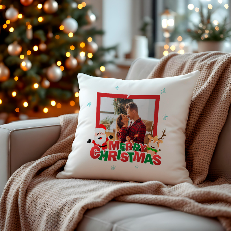 Bedrucktes Kissen WEIHNACHTLICHES FOTO - personalisiertes Geschenk für Freund