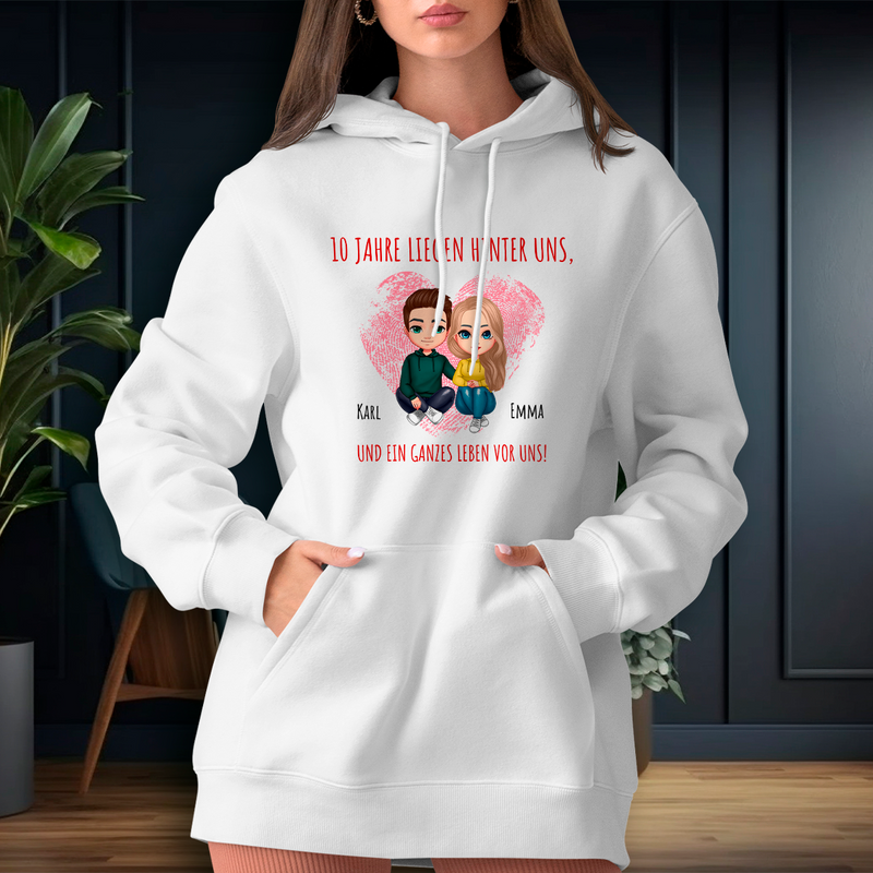 Personalisiertes Damen-Sweatshirt mit eigenem Aufdruck CLIPART JAHRESTAG - Geschenk für Frau