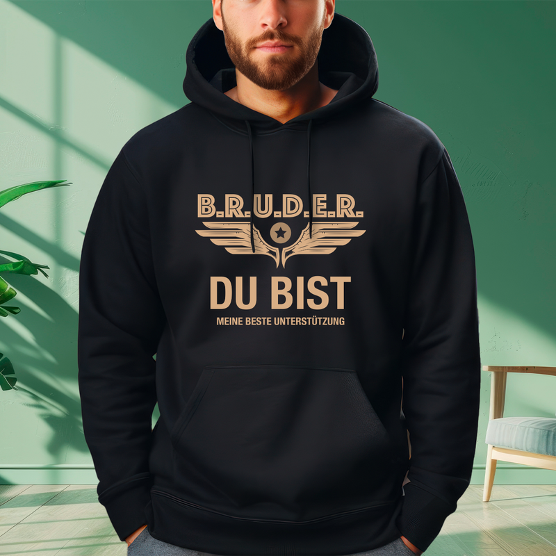 Personalisiertes Herren-Sweatshirt mit eigenem Aufdruck UNTERSTÜTZUNG - Geschenk für Bruder