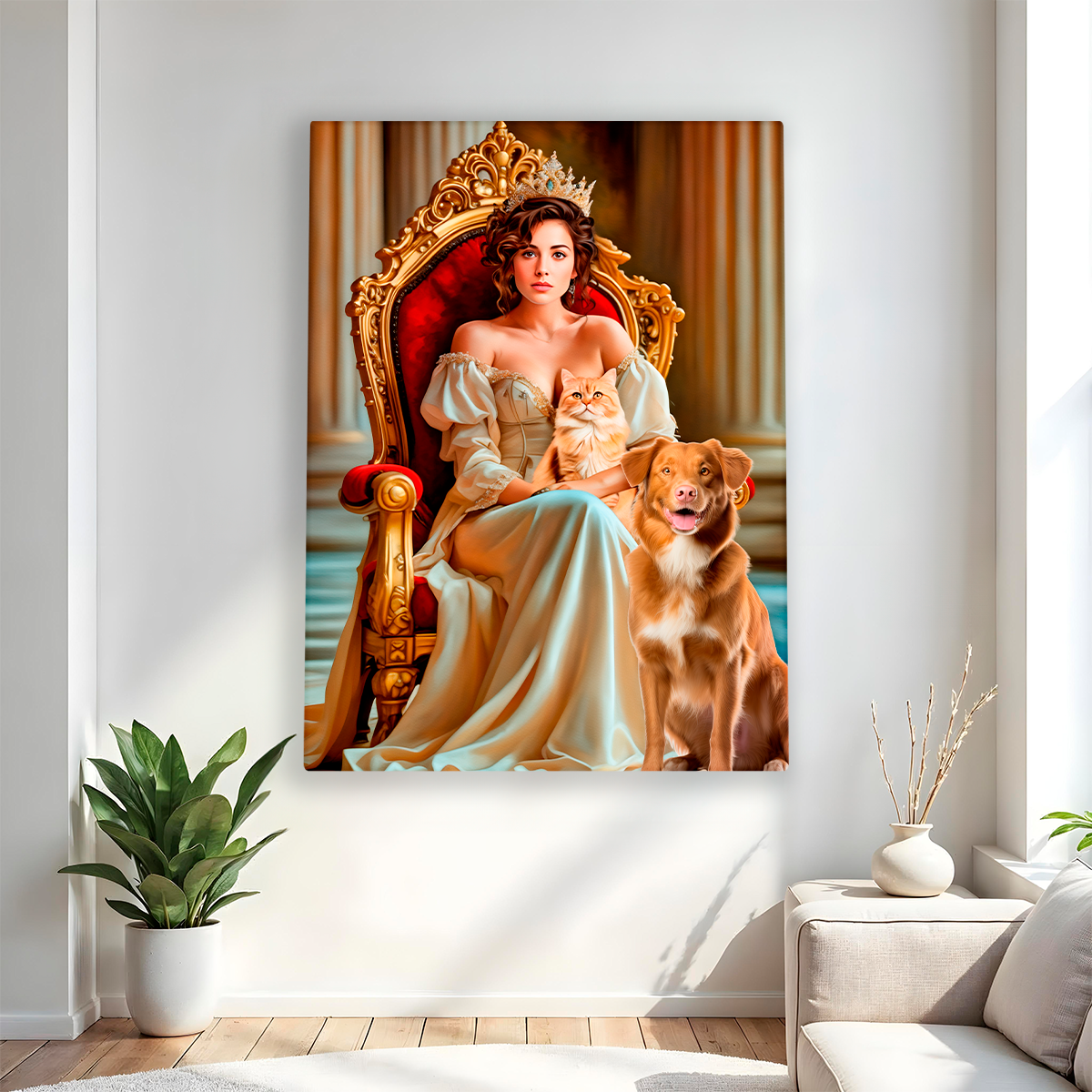 Die Königin auf dem Thron - Druck auf Leinwand, personalisiertes Geschenk für Frau-1