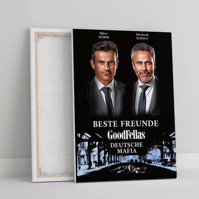 Gangster-Freunde - Druck auf Leinwand, personalisiertes Geschenk für Freunde - Adamell.de