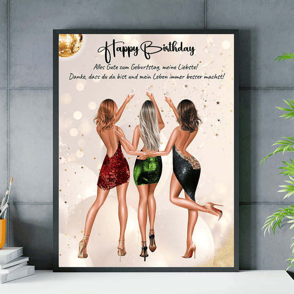 Geburtstag Clipart - Poster, personalisiertes Geschenk für Frau - Adamell.de