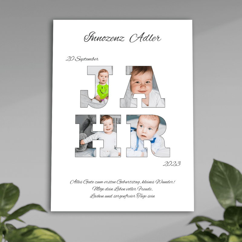 Geburtstag des Babys - Poster, personalisiertes Geschenk für Kind - Adamell.de