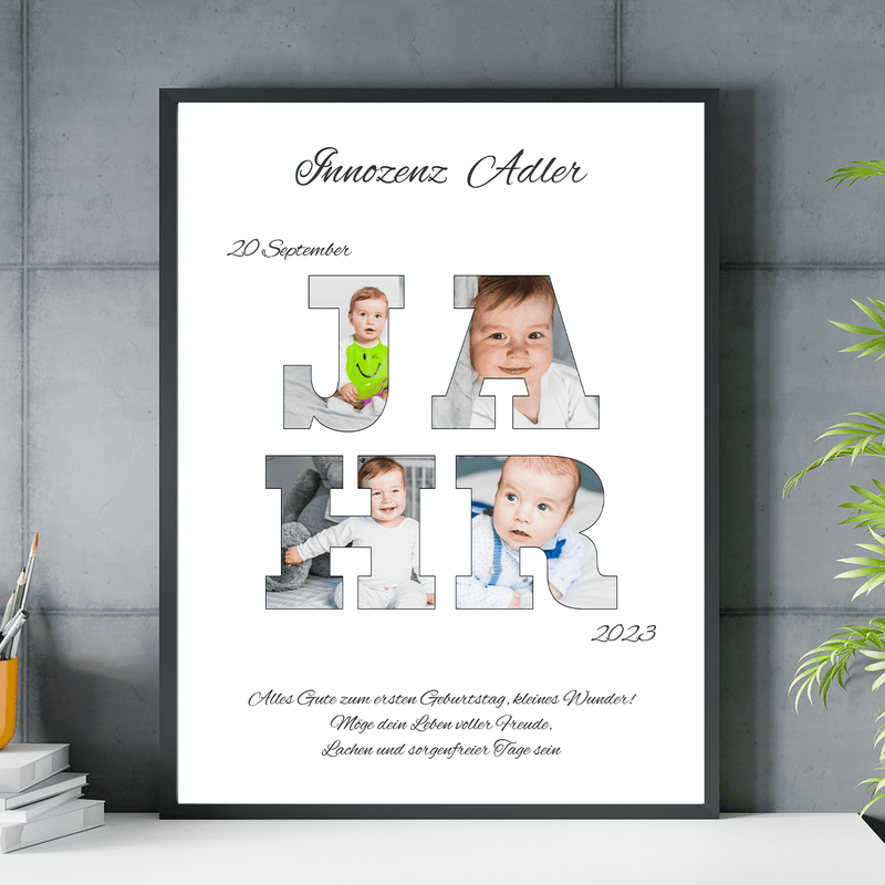 Geburtstag des Babys - Poster, personalisiertes Geschenk für Kind - Adamell.de