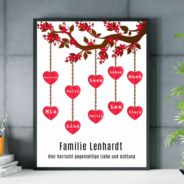 Gegenseitige Liebe und Respekt - Poster, personalisiertes Geschenk für Schwiegereltern - Adamell.de