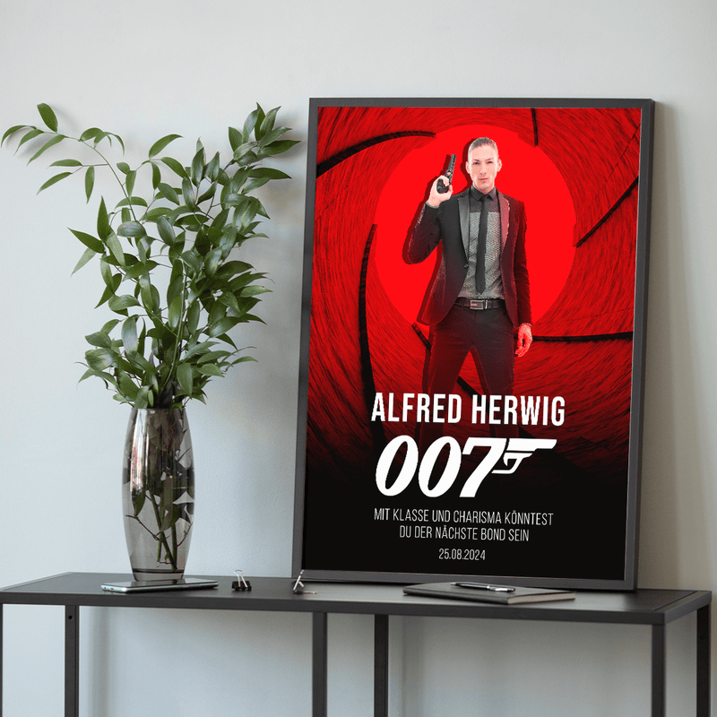 Geheimagent - Poster, personalisiertes Geschenk für Mann - Adamell.de