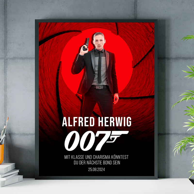 Geheimagent - Poster, personalisiertes Geschenk für Mann - Adamell.de