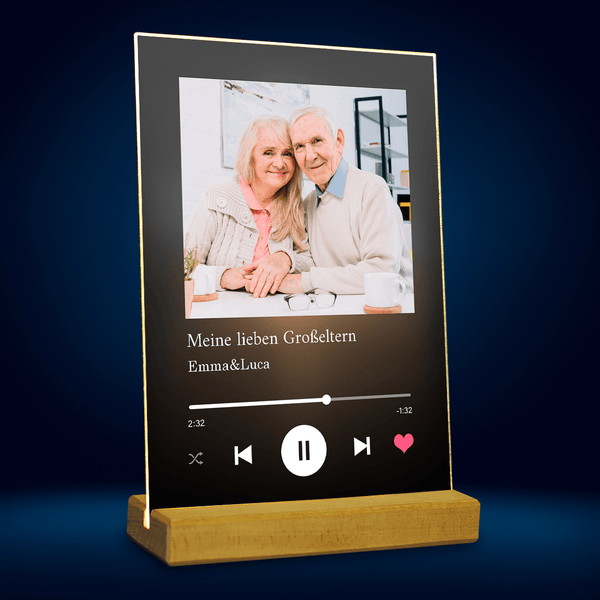 Geschenk für Großeltern Spotify - Personalisiertes Geschenk: Magischer Druck auf Acrylglas - Adamell.de