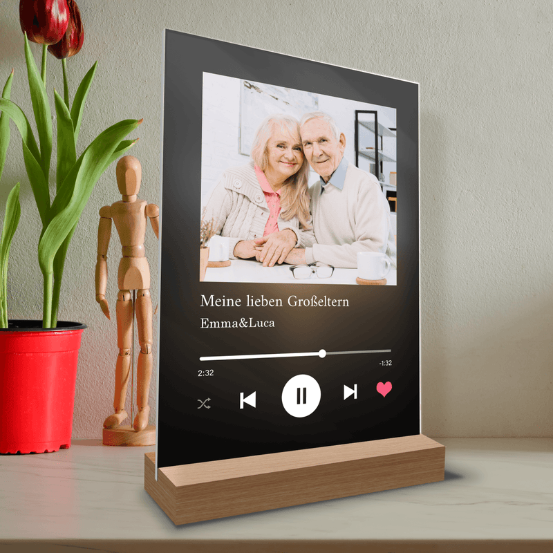 Geschenk für Großeltern Spotify - Personalisiertes Geschenk: Magischer Druck auf Acrylglas - Adamell.de