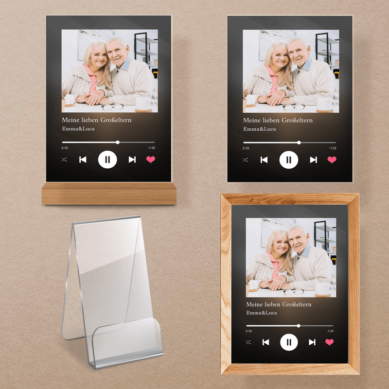 Geschenk für Großeltern Spotify - Personalisiertes Geschenk: Magischer Druck auf Acrylglas - Adamell.de